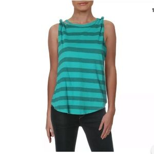 Free People Striped Twist-Shout Tank Top Blue